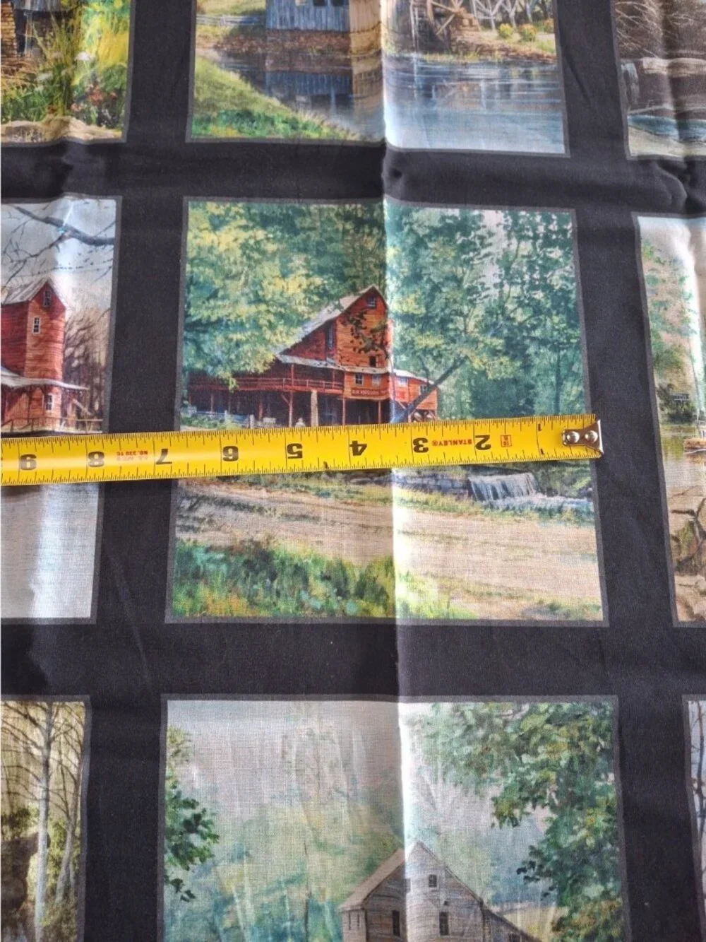 Old Mill Stream Country Fabric Buildings Cotton 23000 Elizabeth Studio 24